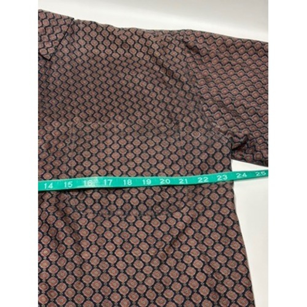 Vtg Robert Stock Mens Silk Short Sleeve Button Down Shirt Geometric Print Size L - Picture 6 of 8